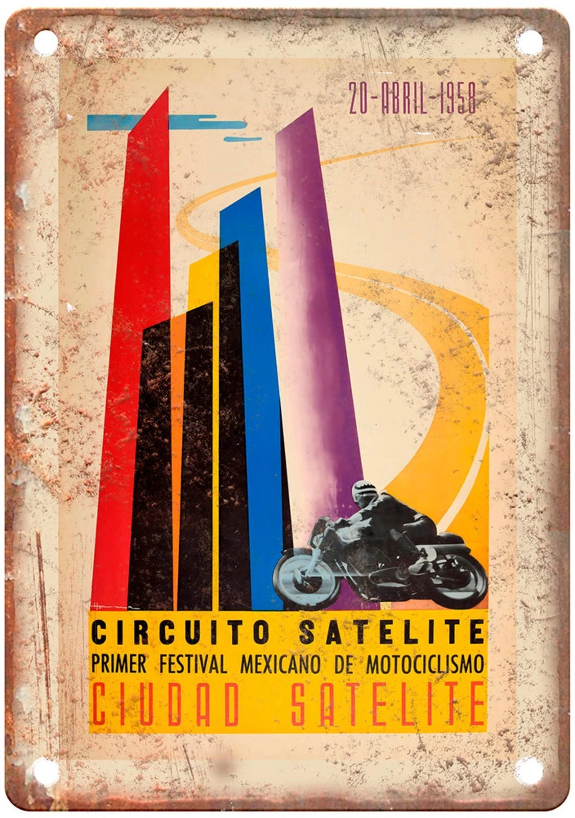 Circuito Primer Festival Mexicano Motorcycle Sign — product artwork