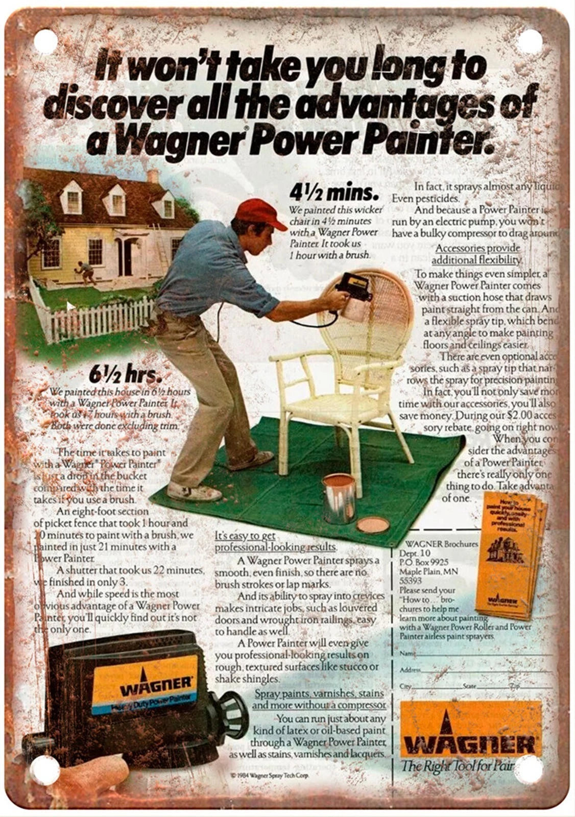 Vintage Wagner 1984 Power Painter Aluminum Sign — product artwork