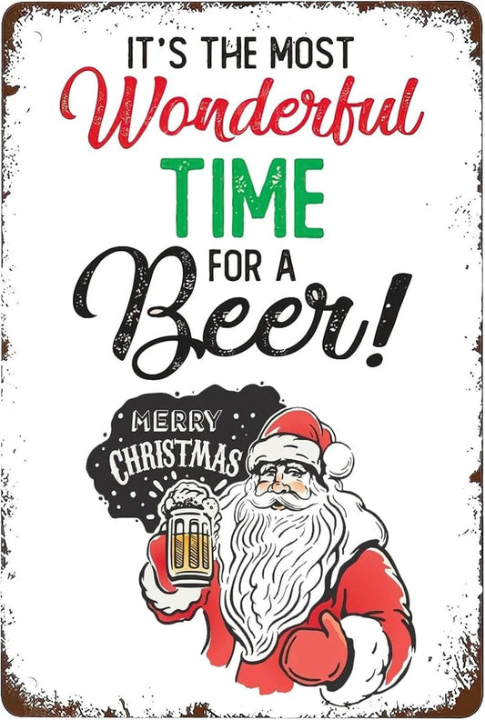 It's the Most Wonderful Time for a Beer Christmas Aluminum Sign — product artwork