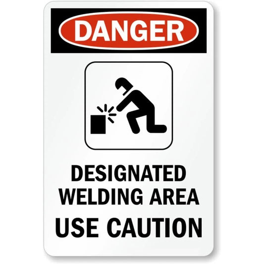 Designated Welding Area Welding Are Aluminum Sign — product artwork
