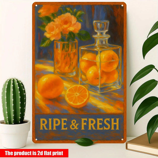 Ripe and Fresh Citrus Still Life Aluminum Sign — product artwork