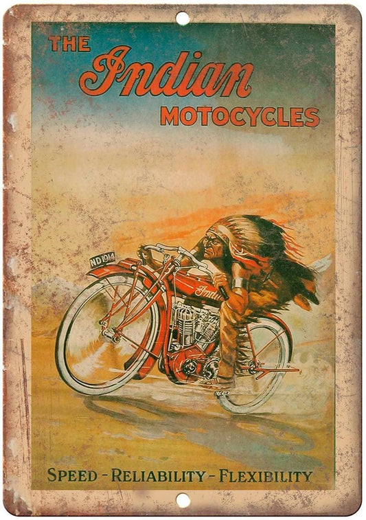 Vintage Indian Motorcycle Reproduction Rare Aluminum Sign — product artwork