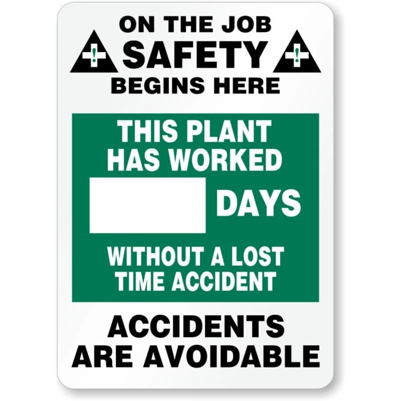 Job Safety Scoreboard Aluminum Sign — product artwork