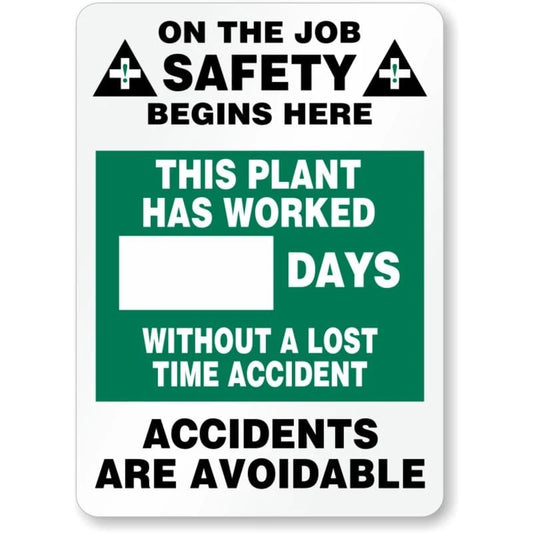 Job Safety Scoreboard Aluminum Sign — product artwork