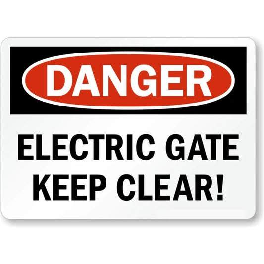 Danger Electric Gate Aluminum Sign — product artwork
