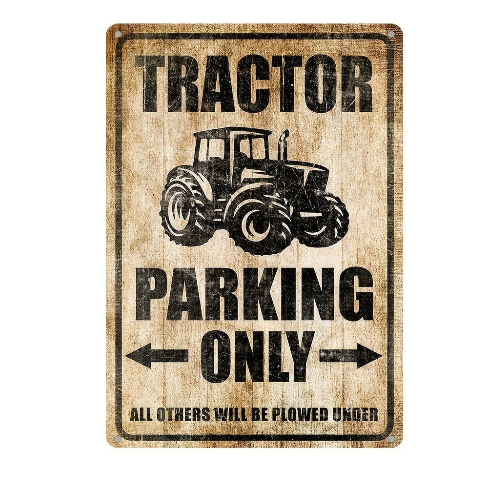 Vintage Tractor Funny Rustic Iron Farmhouse Aluminum Sign — product artwork