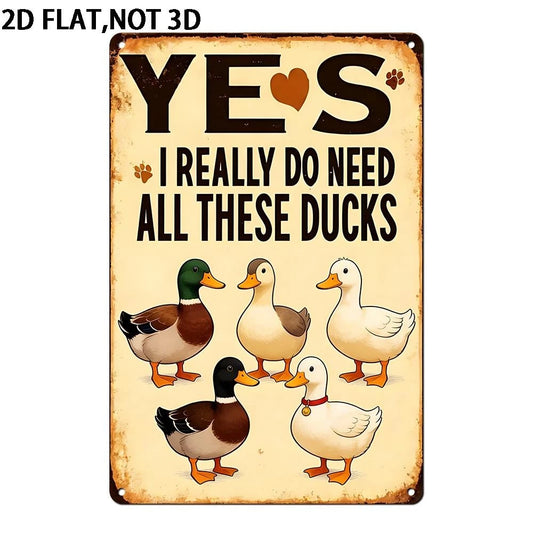 Duck Funny Retro Wall Aluminum Sign — product artwork