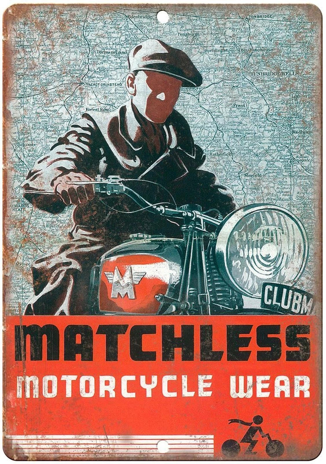Vintage Motorcycle Matchless Motorcycle Wear Aluminum Sign — product artwork
