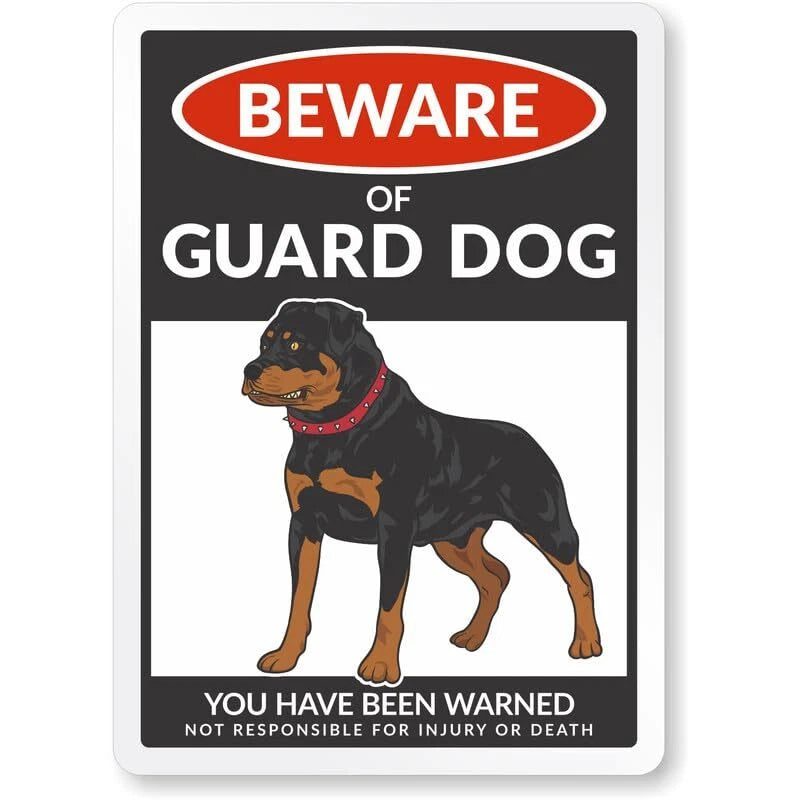 Beware Guard Dog You Have Been Warned Aluminum Sign — product artwork