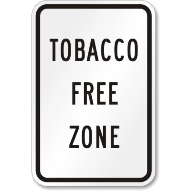 Tobacco Free Zone School Aluminum Sign — product artwork