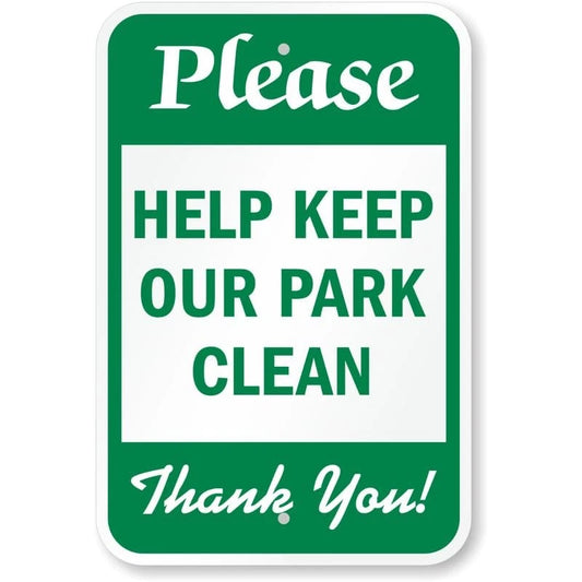 Please Help Keep Our Park Clean Aluminum Sign — product artwork