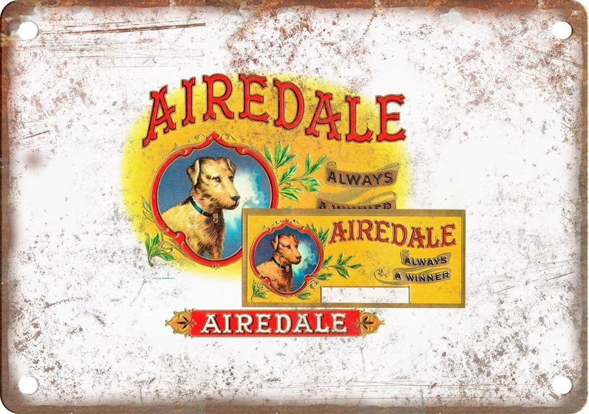 Airedale Cigar Vintage Style Reproduction Aluminum Sign — product artwork