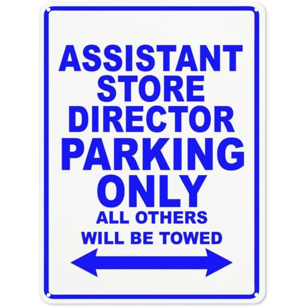 Warning Designated Parking Assistant Store Aluminum Sign — product artwork