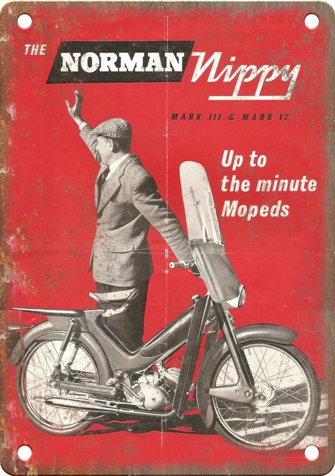 Norman Nippy Moped Vintage Advertisement Aluminum Sign — product artwork