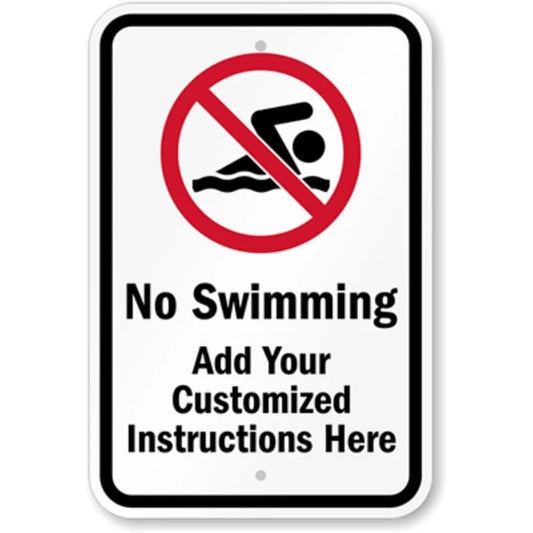No Swimming Custom Aluminum Sign — product artwork
