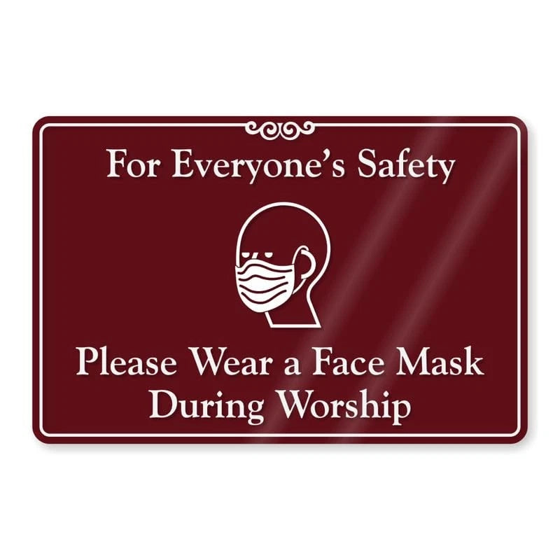 Please Wear a Face Mask During Worship Showcase Aluminum Sign — product artwork