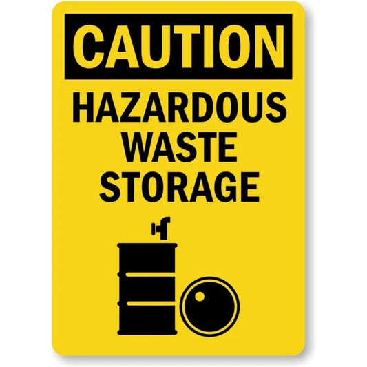 Caution Hazardous Waste Storage Aluminum Sign — product artwork