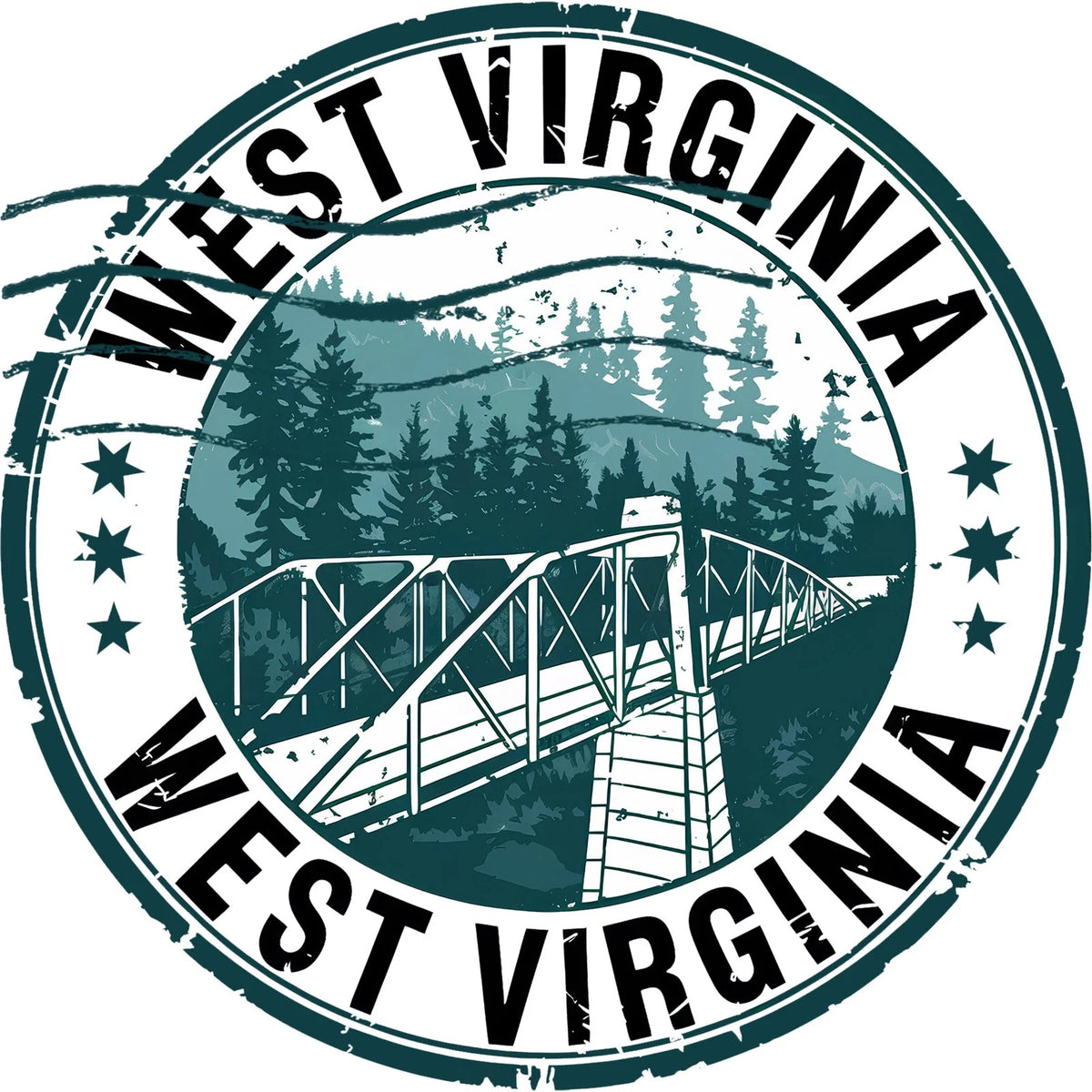 West Virginia Landmark Round Aluminum Sign — product artwork