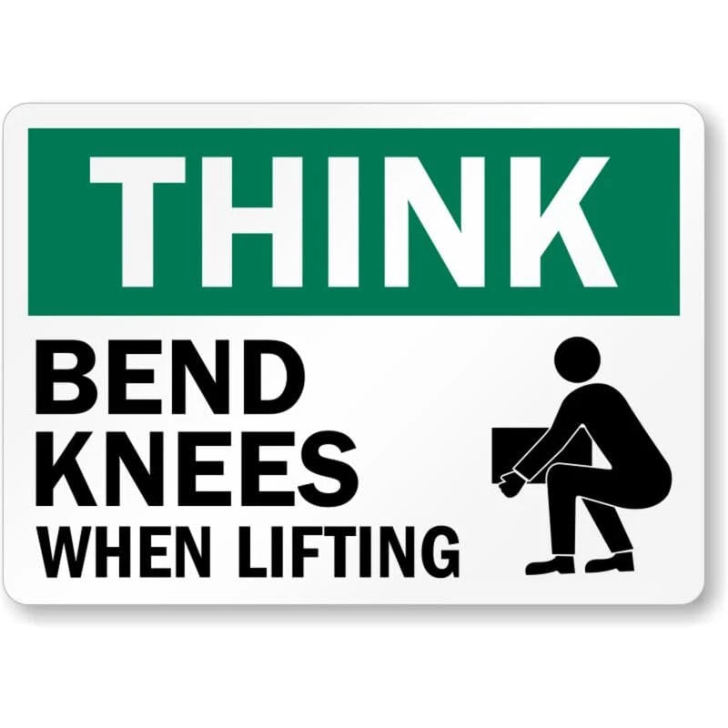 Bend Knees Think Aluminum Sign — product artwork