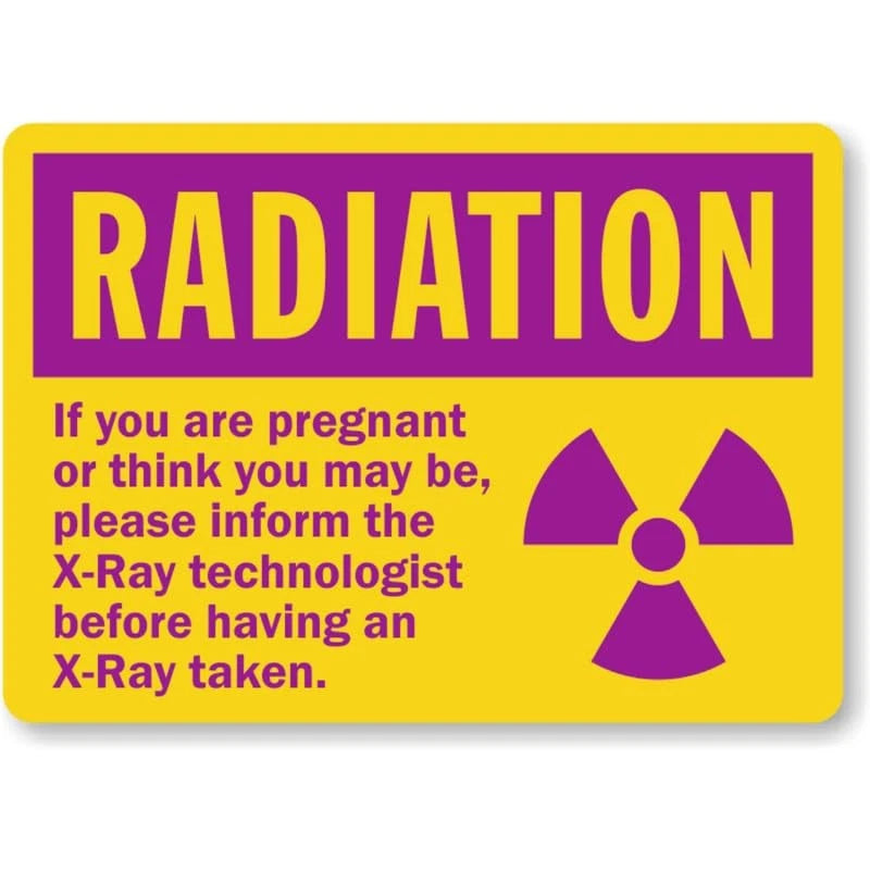 Radiation Precautions in Pregnancy Aluminum Sign — product artwork