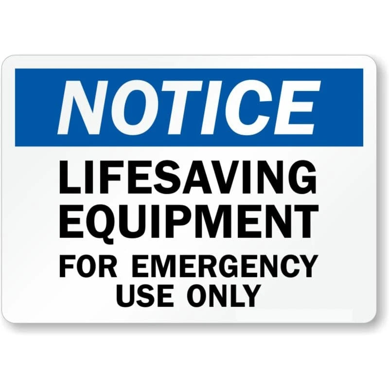Life Vest Safety Harness Aluminum Sign — product artwork