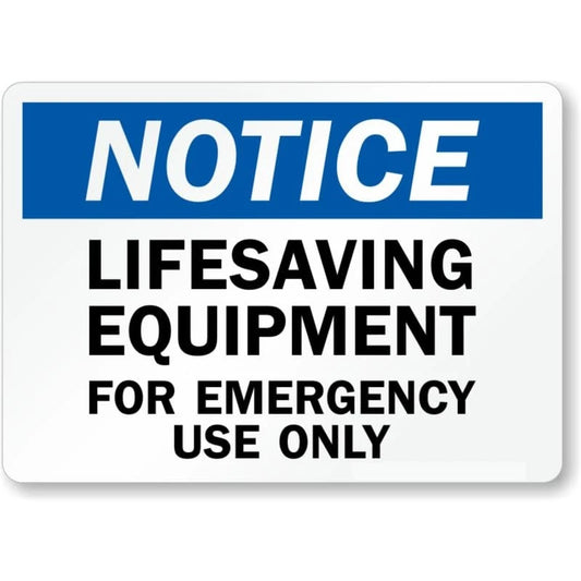 Life Vest Safety Harness Aluminum Sign — product artwork