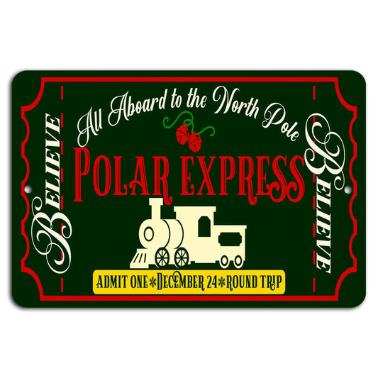 Polar Express Christmas Aluminum Sign — product artwork