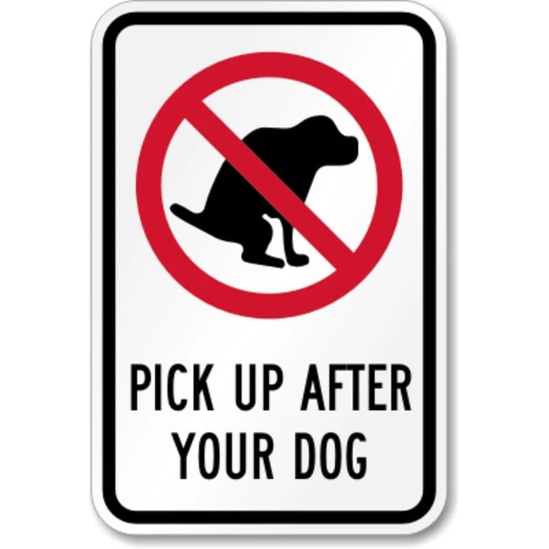 Pick Up Dog Aluminum Sign — product artwork