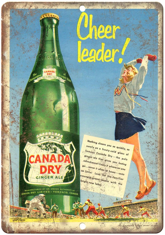 Vintage Canada Dry Ginger Ale Funny Aluminum Sign — product artwork