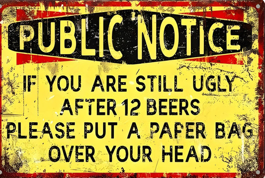 If You Are Still Ugly After 12 Beers Funny Aluminum Sign — product artwork