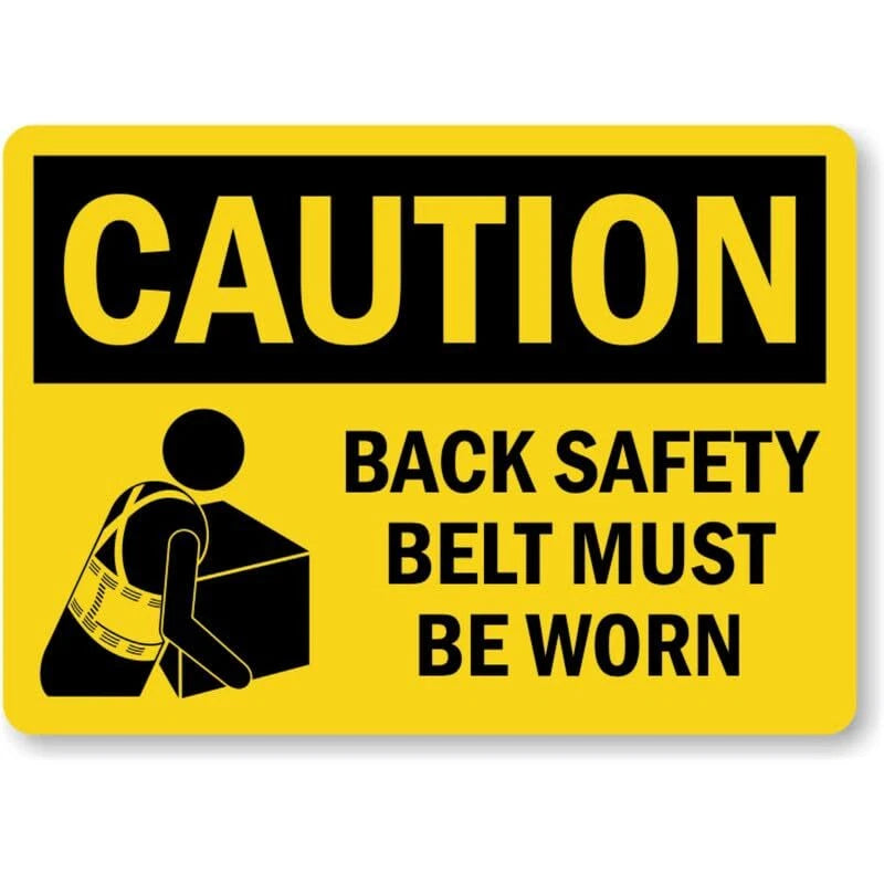 Back Safety Belt Worn Aluminum Sign — product artwork