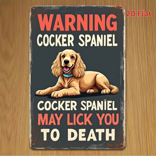 Cocker Spaniel Funny Dog Aluminum Sign — product artwork