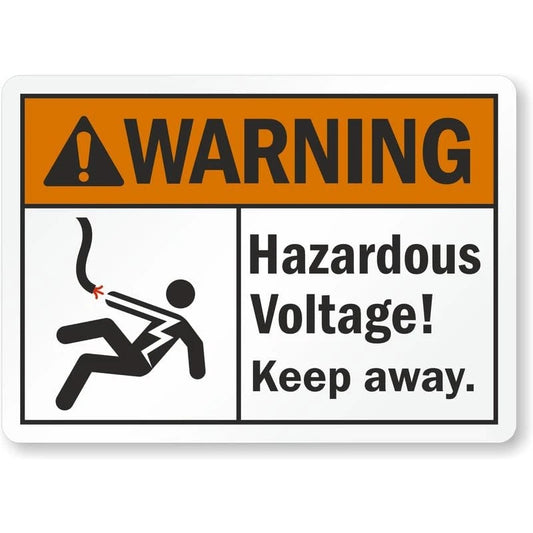 Hazardous Voltage Keep Away Ansi Warning Aluminum Sign — product artwork