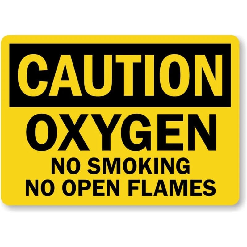 Oxygen No Smoking Caution Aluminum Sign — product artwork
