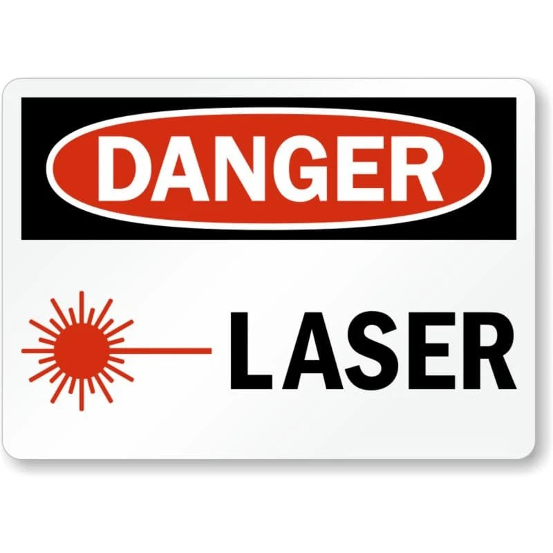 Danger Laser Burst Symbol Aluminum Sign — product artwork