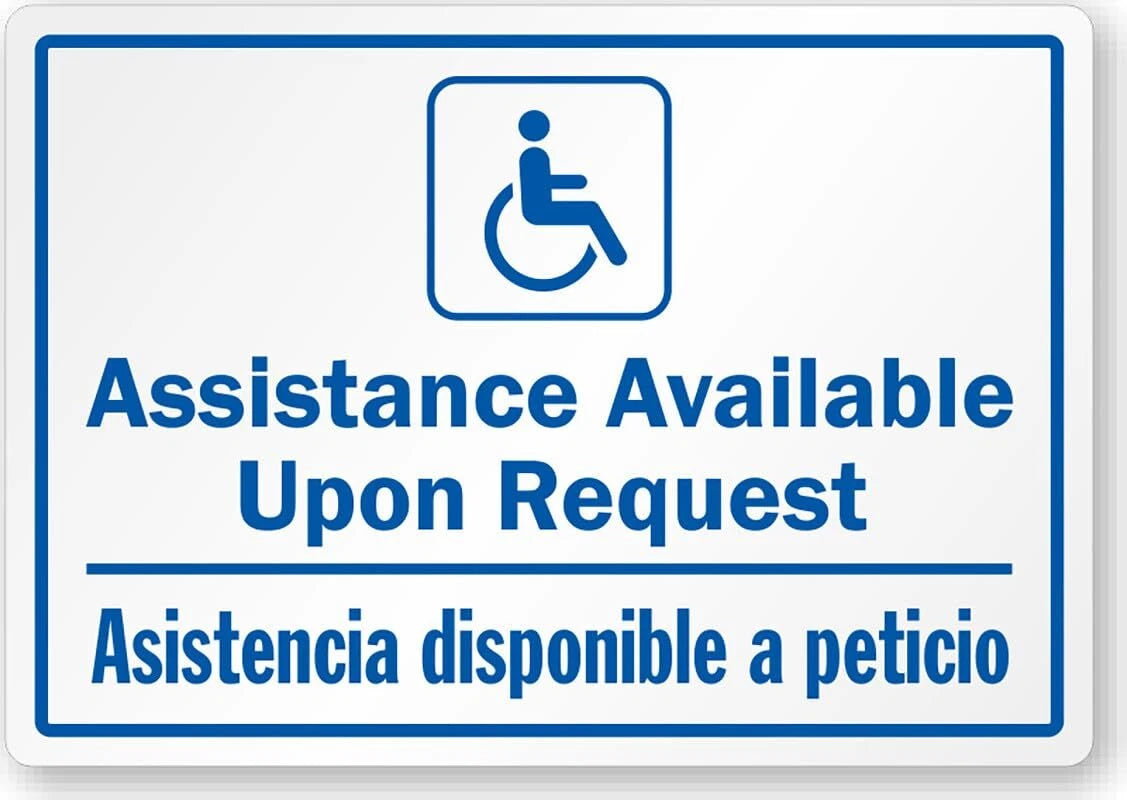 Assistance Available Use Aluminum Sign — product artwork