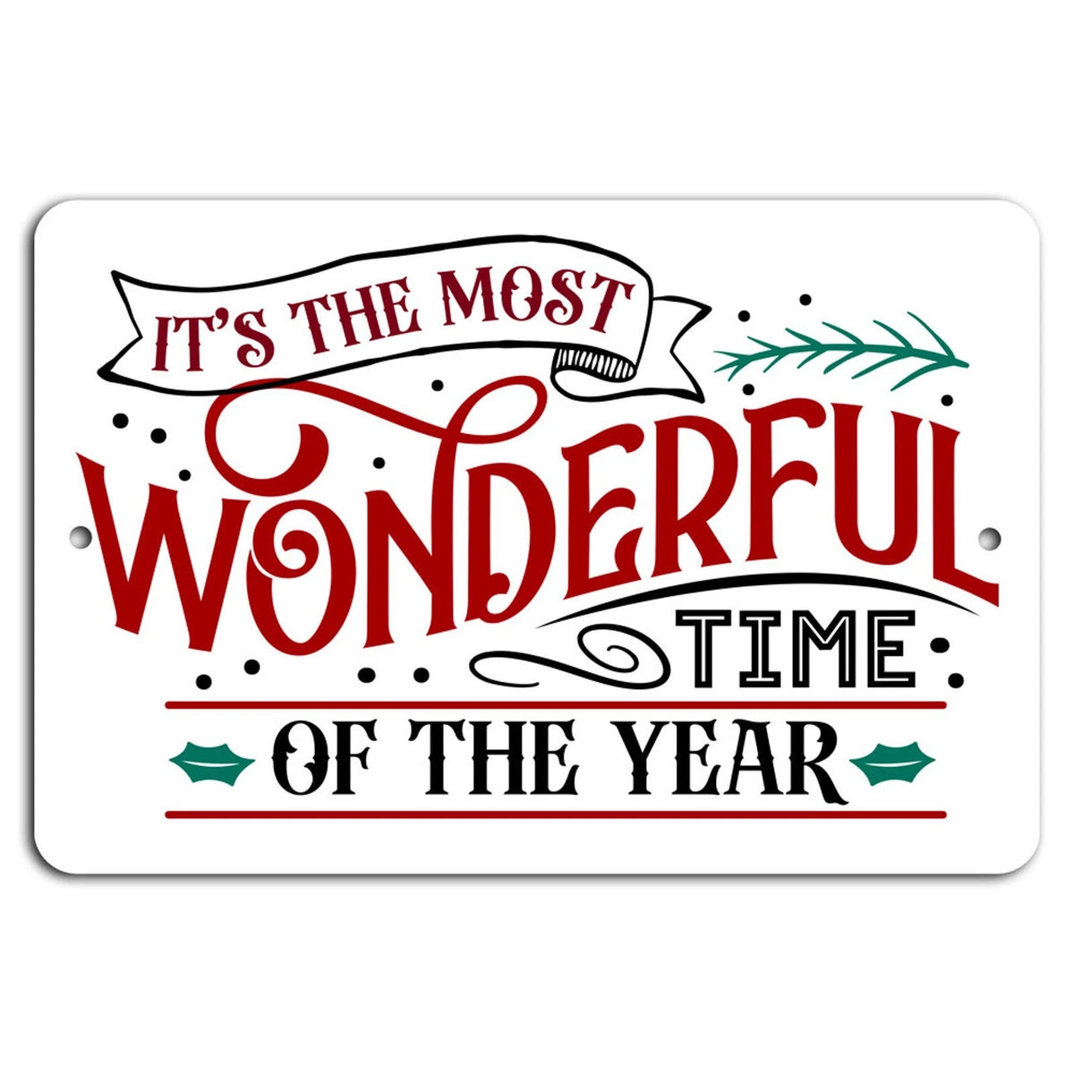 Festive Holiday Vintage Rustic Christmas Aluminum Sign — product artwork
