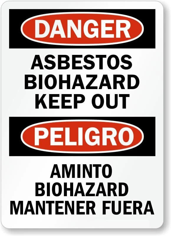Asbestos Biohazard Keep Out Aluminum Sign — product artwork