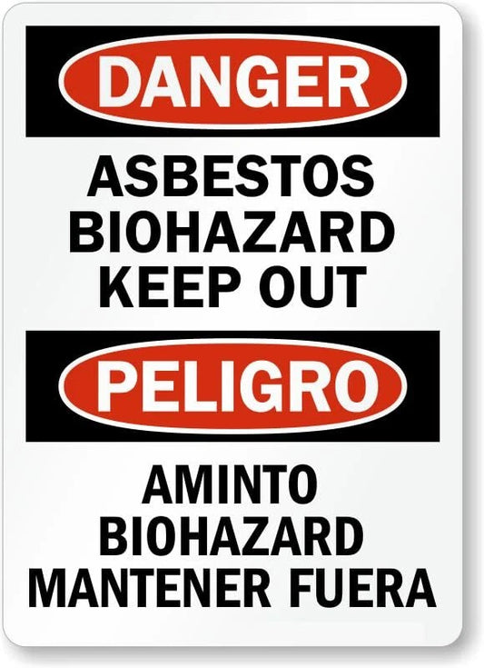 Asbestos Biohazard Keep Out Aluminum Sign — product artwork