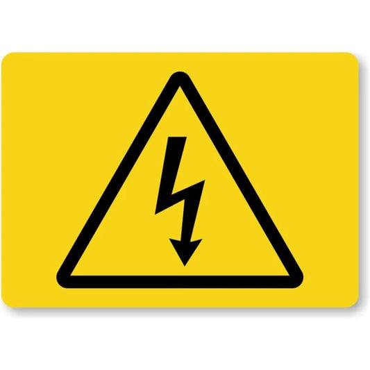 High Voltage Electrical Hazard Symbol Yellow Aluminum Sign — product artwork