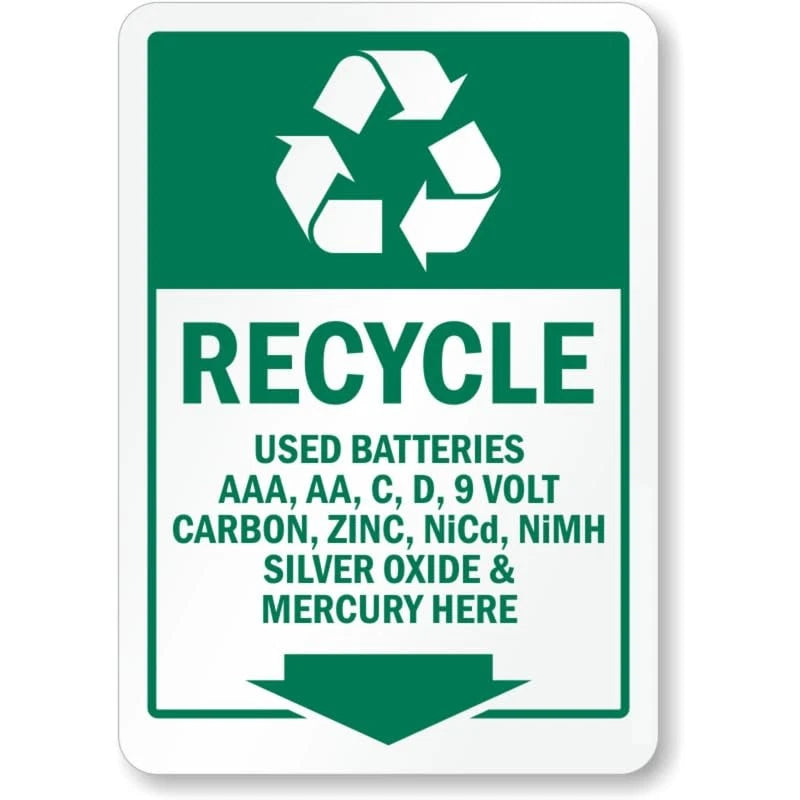 Recycle Use Proper Container Aluminum Sign — product artwork