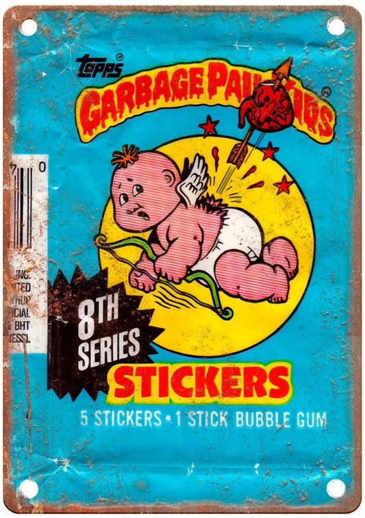 Garbage Pail Kids Eighth Series Stickers Bubble Gum Vintage Sign — product artwork