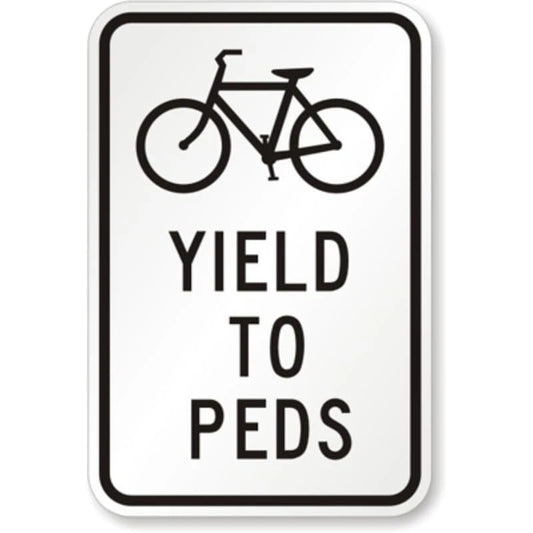 Bicycle Wrong Way Aluminum Sign — product artwork