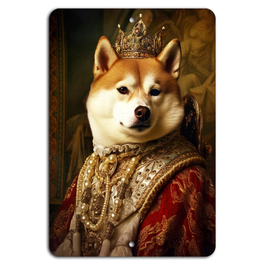 Shiba Inu Vertical Vintage Style Aluminum Sign — product artwork