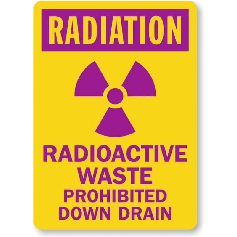 Radioactive Waste Prohibited Aluminum Sign — product artwork