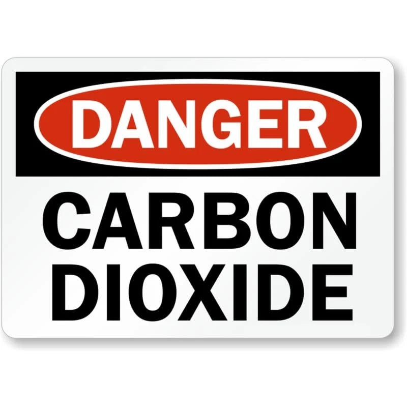 Carbon Dioxide Danger Warning Safety Aluminum Sign — product artwork