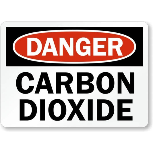 Carbon Dioxide Danger Warning Safety Aluminum Sign — product artwork