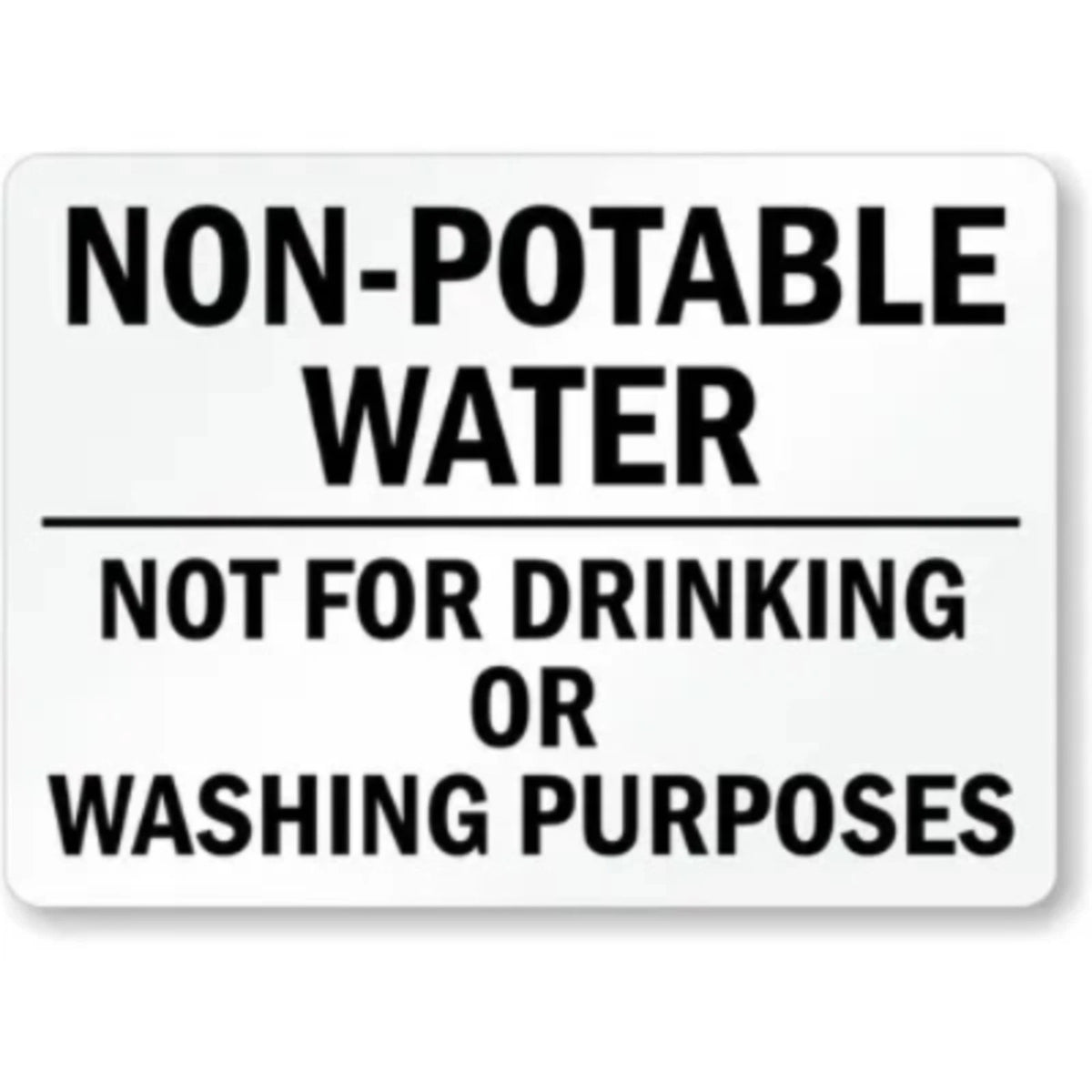 Non Potable Water Aluminum Sign — product artwork