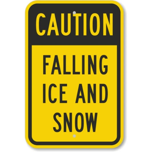 Caution Falling Ice Aluminum Sign — product artwork
