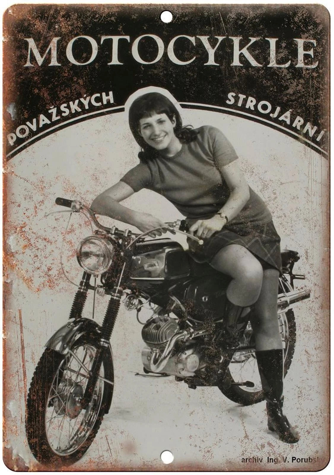 Motorcycle Europena Ad Reproduction Aluminum Sign — product artwork